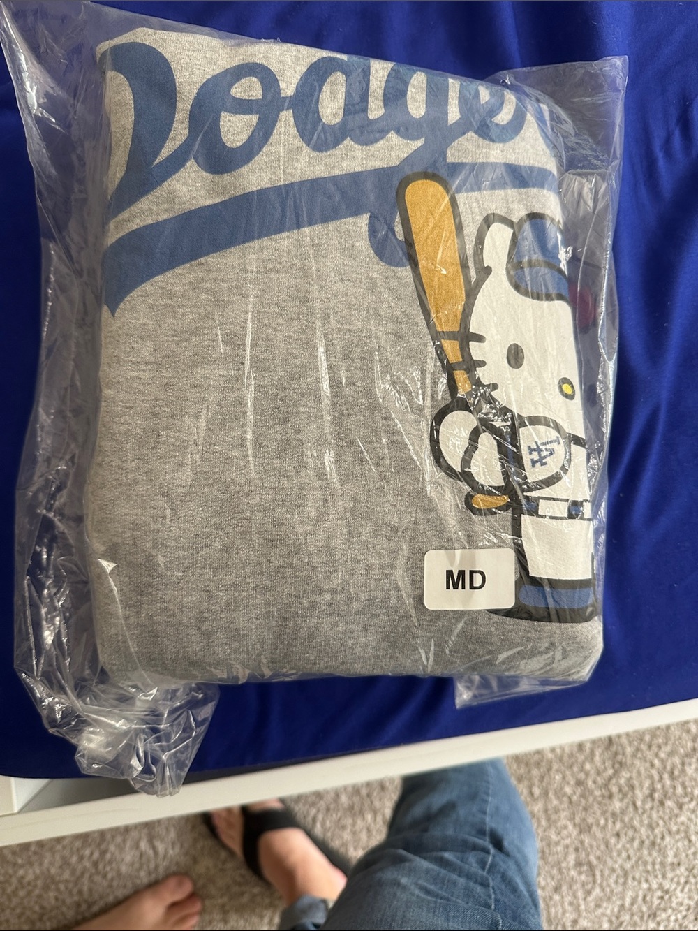 Hello Kitty x Dodgers Gray Graphic Hoodie - Medium